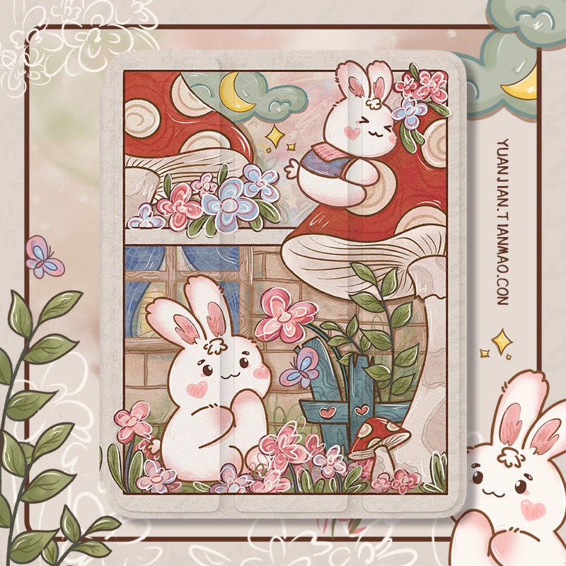 Ốp Máy Tính Bảng Mềm Hình Thỏ Hoa Cho iPad GEN10 7 / 8 / 9 Air4 / Air5 Pro11 "Pro12.9" 2022 Pro10.5 "mini6