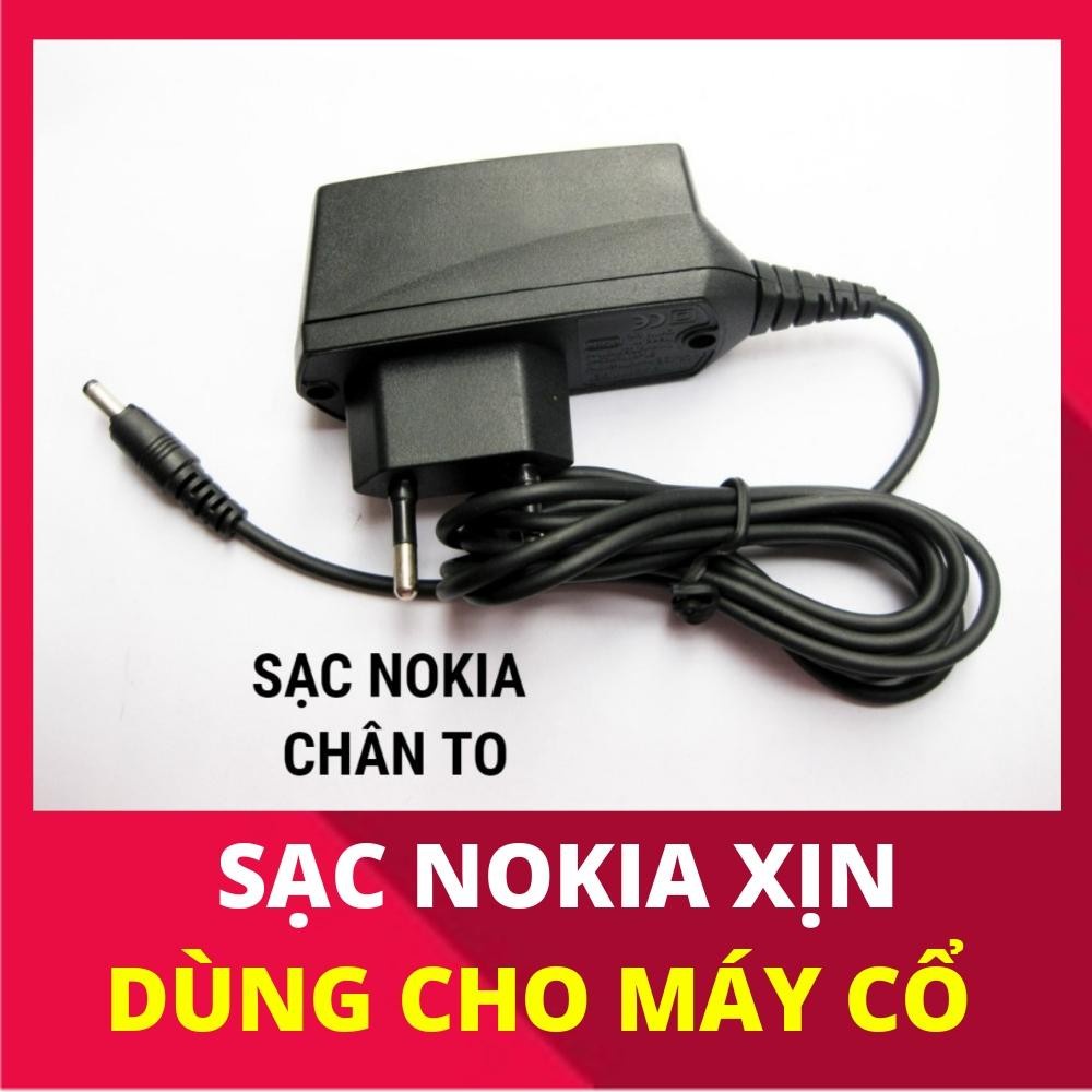 Sạc Nokia Chân To Dùng Cho Máy 110i, 1110i, Củ Sạc Nokia liền dây AC-18E Chui Dẹt - Hàng nhập Khẩu