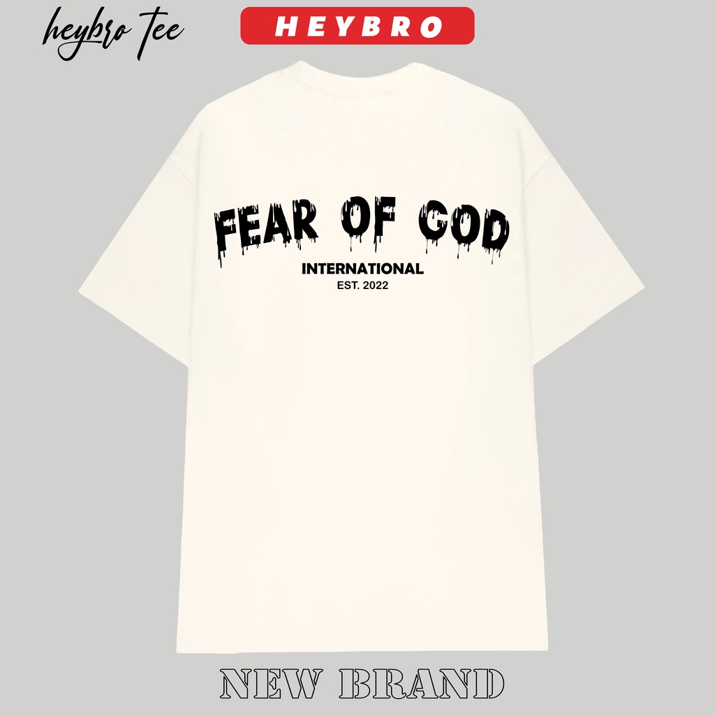 Áo thun unisex nam nữ tay lỡ form rộng Local Brand HEYBRO thế hệ genz in F.O.G