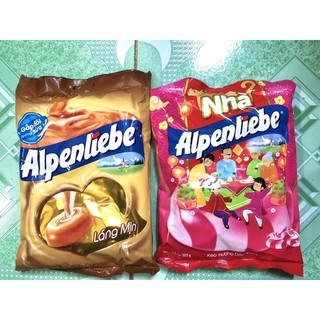 kẹo Alpenliebe gói 330g hương dâu kem,hương sữa caramen