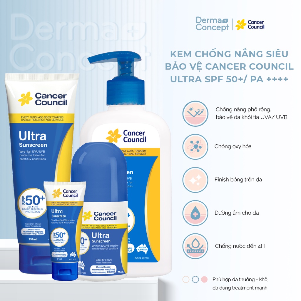 Kem chống nắng Siêu bảo vệ Cancer Council Ultra SPF 50+/ PA++++