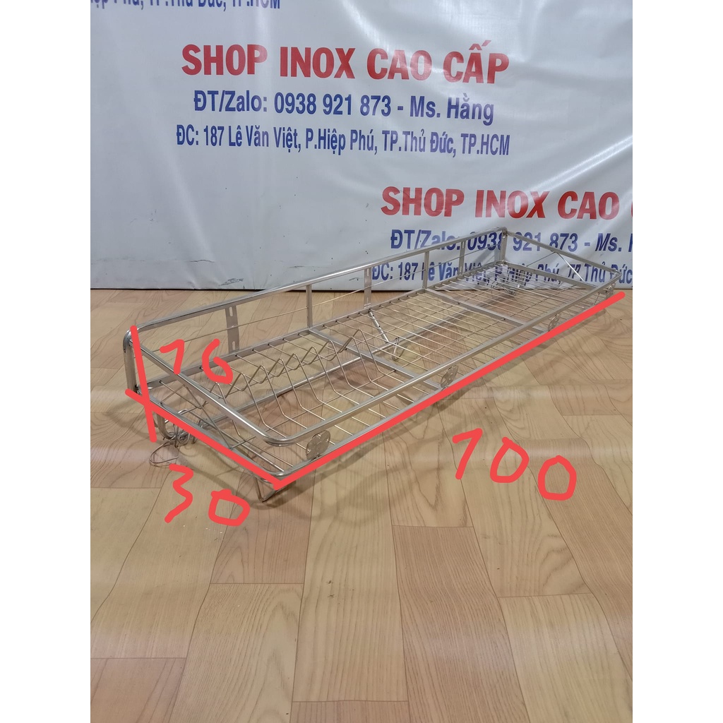 (HCM ) - Kệ Úp Chén - Kệ Úp Chén Dĩa Soong Nồi 1 Tầng INOX Cao Cấp Dạng Treo Bắt Vít Lên Tường - Mã: RO310LD -
