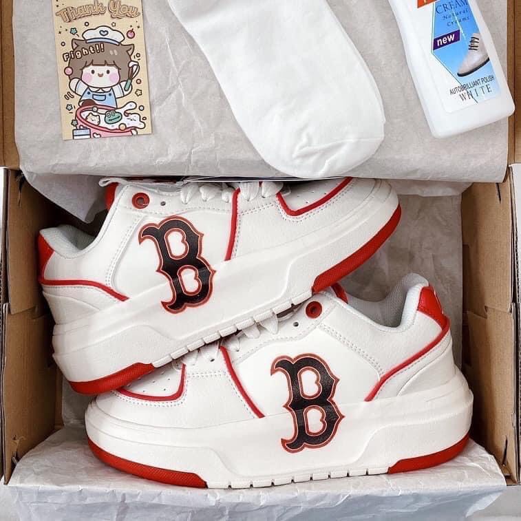 Giày mlb chunky ny đen, giày sneaker chunky liner B đỏ  nam nữ đủ hộp thẻ
