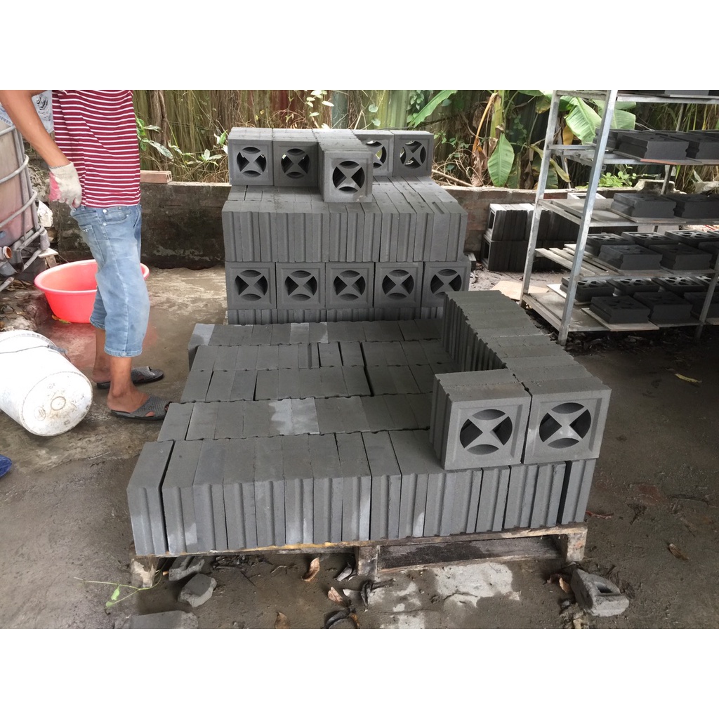 GẠCH THÔNG GIÓ kích thước 190 x 190 x 65mm  thoáng gió làm tường vách ngăn trang trí, lấy gió,..