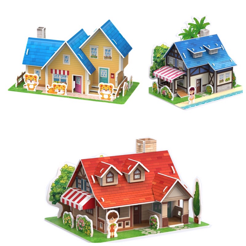 Đồ Chơi Giáo Dục Mô Hình Lắp Ráp 3D Bằng Giấy Bìa Xốp Cho Bé - Nhà Của Bé