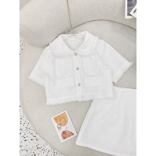 S184 - SET VÁY DẠ ĐỎ VIỀN TUA RUA