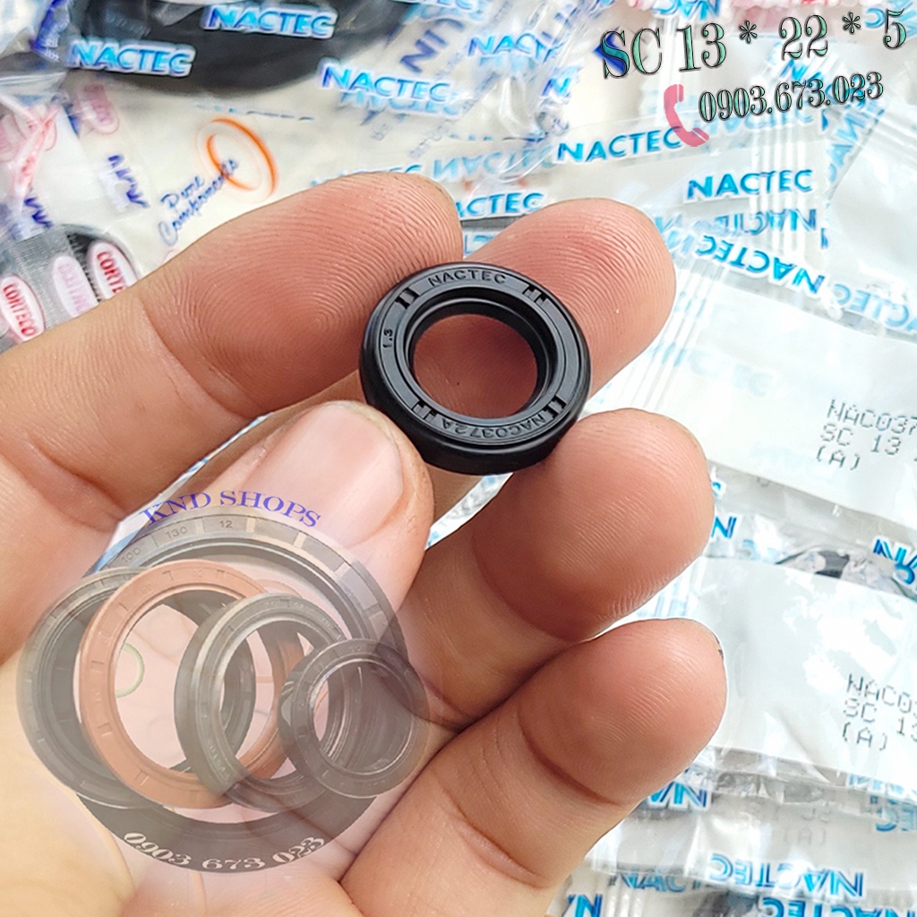 Phốt chặn dầu (nhớt) giò đạp C90, trục cơ máy rửa xe mini SC 13x22 (13*22*5), phụ tùng xe máy và máy cắt cỏ | KND Shops