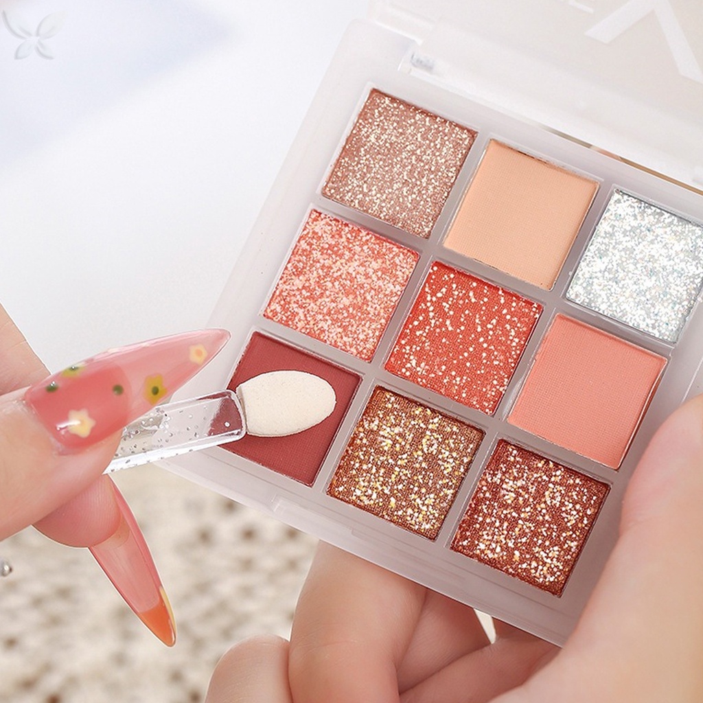 Bảng phấn mắt JMMZ vovigo chín màu sắc lấp lánh chống thấm nước lâu trôi