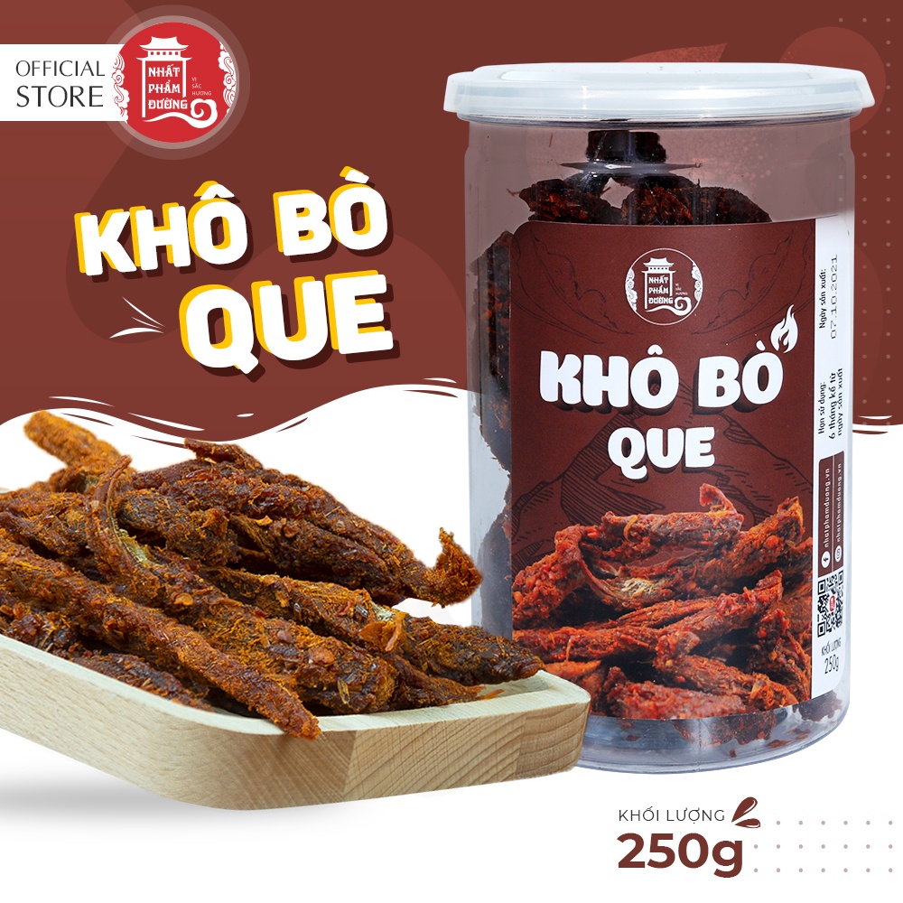 Khô bò que 250g Nhất Phẩm Đường vị cay tê giòn rụm đồ ăn vặt đồ nhậu