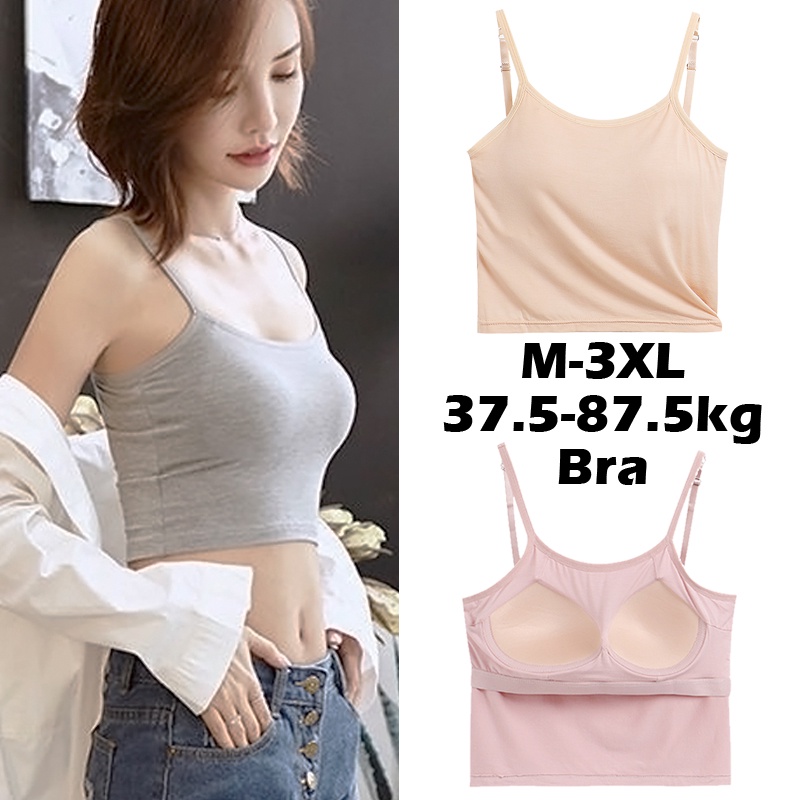 Modal Camisole Nữ Có Miếng Lót Ngực Không Vòng Thép Một Mảnh Bên Ngoài Mặc Bên Trong Ngắn Crop Đáy Áo Sơ Mi Quần Lót