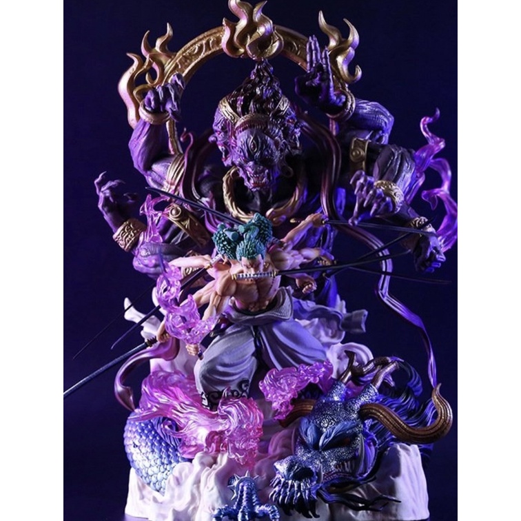 Hàng loại 2 - Mô Hình OnePiece Zoro Asura 3 đầu 6 tay siêu ngầu - Cao 38cm - Figure OnePiece - Hộp màu