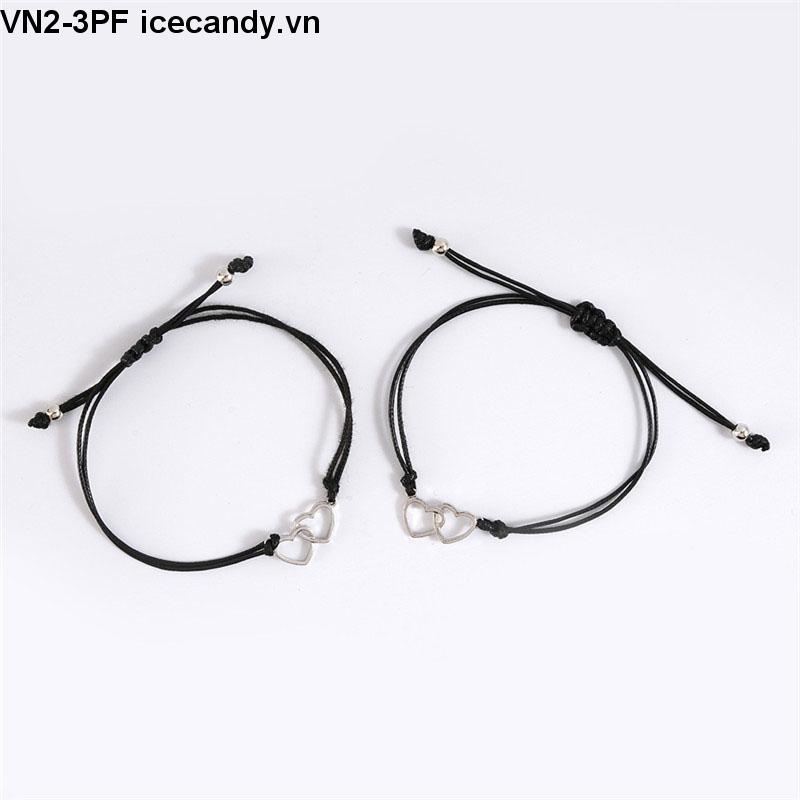 （Một cặp）Vòng đeo tay mặt trái tim thời trang dành cho cặp đôi