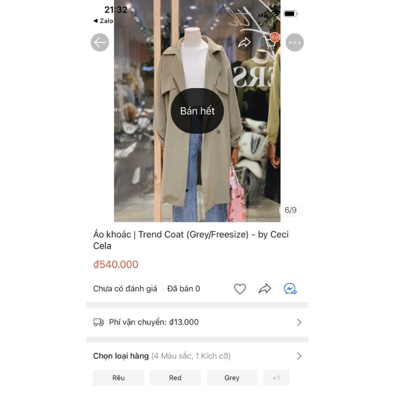 Áo khoác trench coat Cecicela