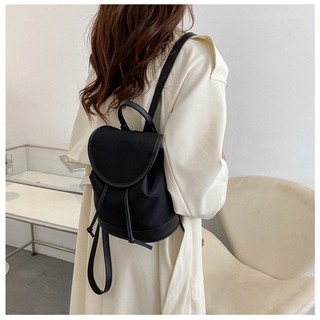 Balo nữ màu đen phong cách hàn quốc, balo mini nữ đen trơn dáng basic