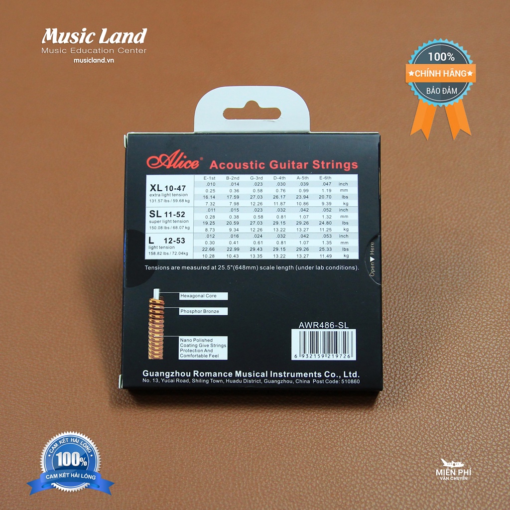 Dây Đàn Guitar Acoustic Alice AWR486 – Chính Hãng