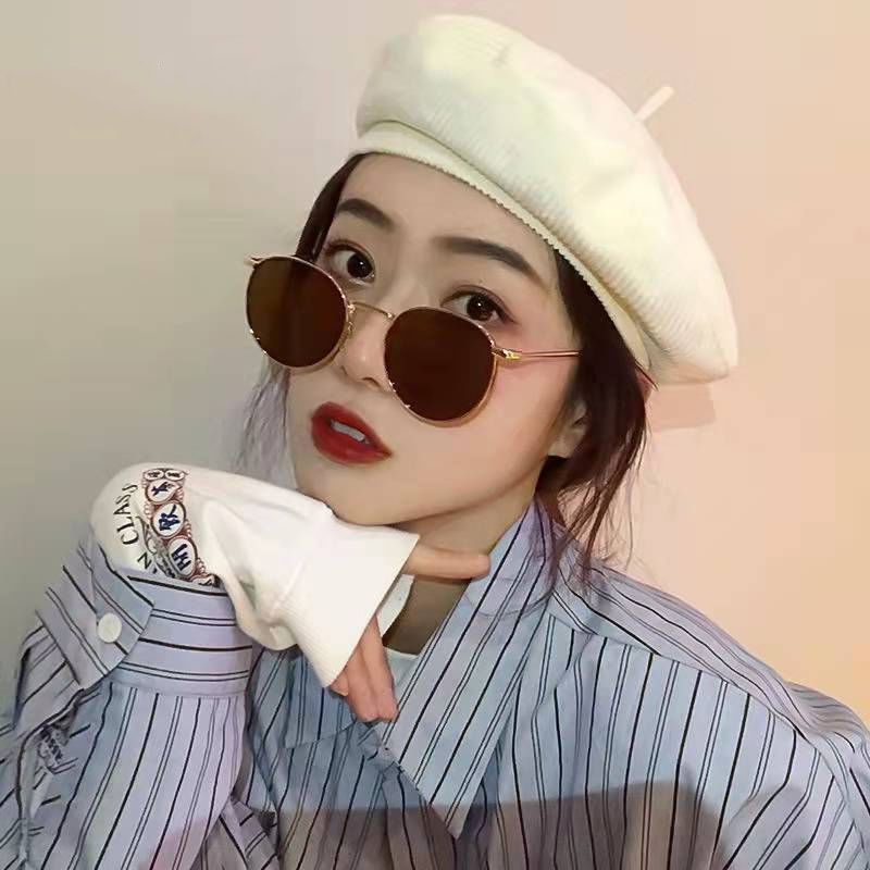 Kính Mát Gọng Tròn Phong Cách Retro Thời Trang Cho Nữ