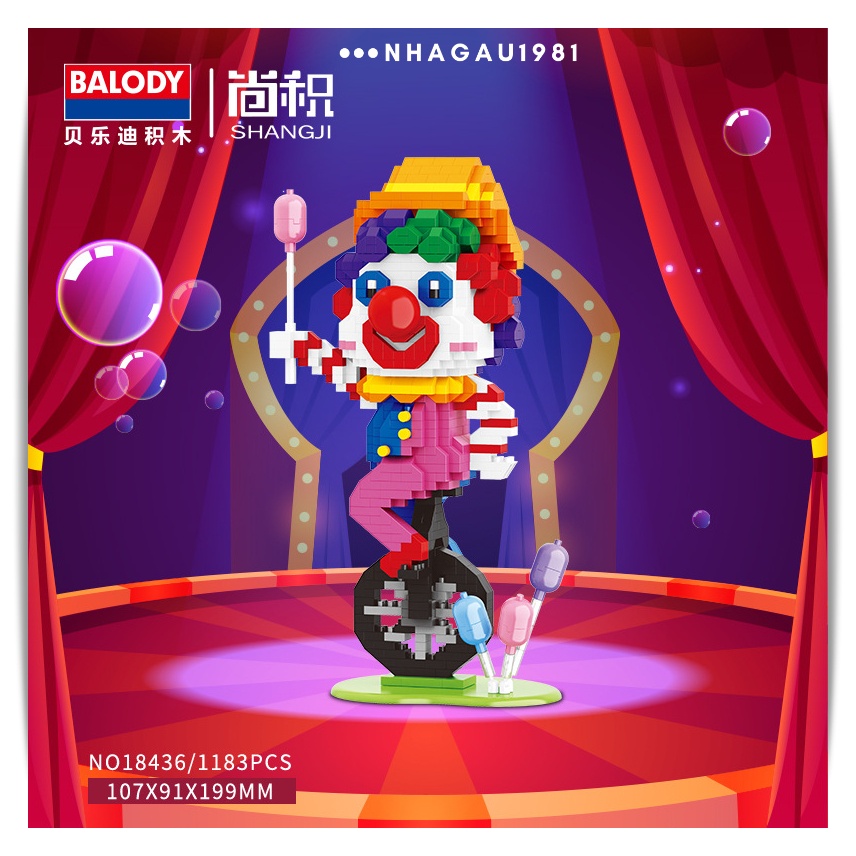 Đồ Chơi Lắp Ráp Chú Hề Đêm Halloween Chính Hãng Balody Tặng Thanh Gỡ Shop Nhagau1981