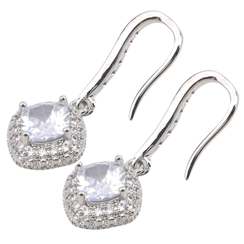 Đôi Khuyên Tai HìNh Vuông ĐíNh Zirconia NhiềU MàU ThờI Trang Cho Nữ