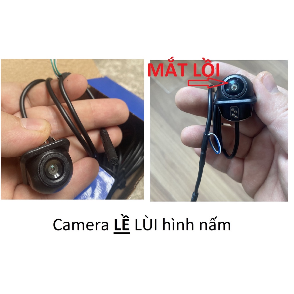 Camera lùi kiêm cam lề nấm mũ rơm AHD CCD giắc 4 chân cắt dây đảo chiều cho cả màn andorid và DVD taplo