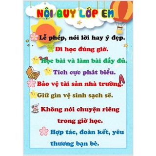Nội quy lớp em A3 ép plastic