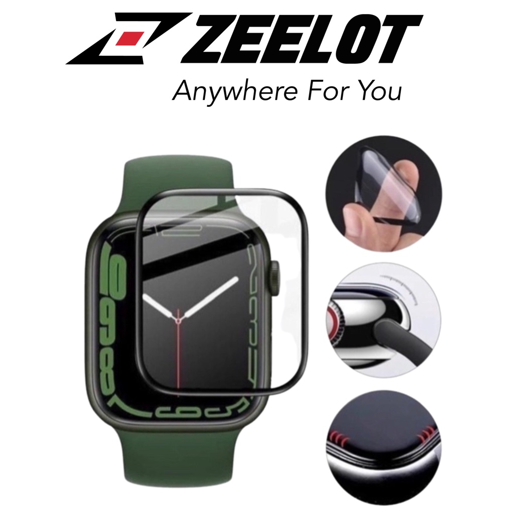 Kính Cường Lực ZEELOT Ultra Clear PlShield Bảo Vệ Màn Hình Dành cho Apple Watch Series 7 45mm và 41mm