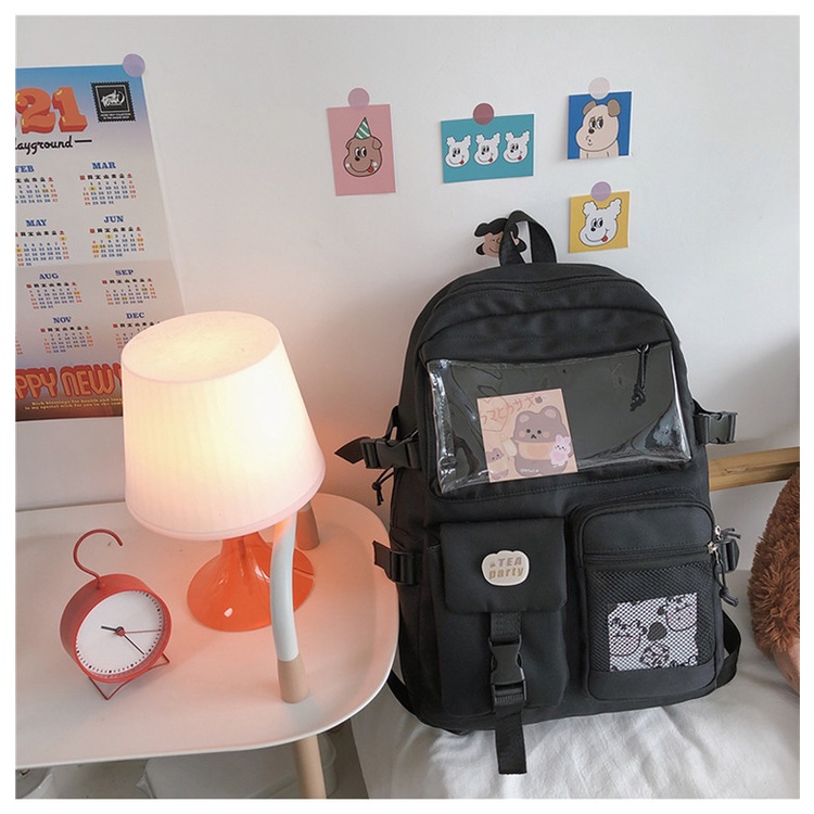 Balo Nữ Ulzzang Đi Học Trơn Unisex #Balo Nam Nữ Thời Trang Hàn Quốc Ulzzang Basic Trơn Dễ Thương