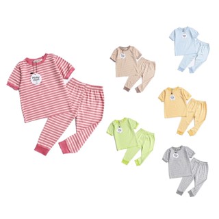 Bộ Tay ngắn quần dài sọc ngang size 8-29kg Thun Lạnh MINKY MOM cho bé trai/ bé gái