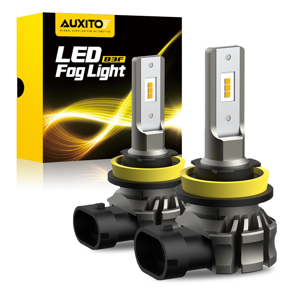 AUXITO 2 Chiếc H11/H8/H16 Bóng Đèn LED Sương Mù 6000 Lumens 3000K Màu Vàng Hổ Phách 300% Độ Sáng Chip LE