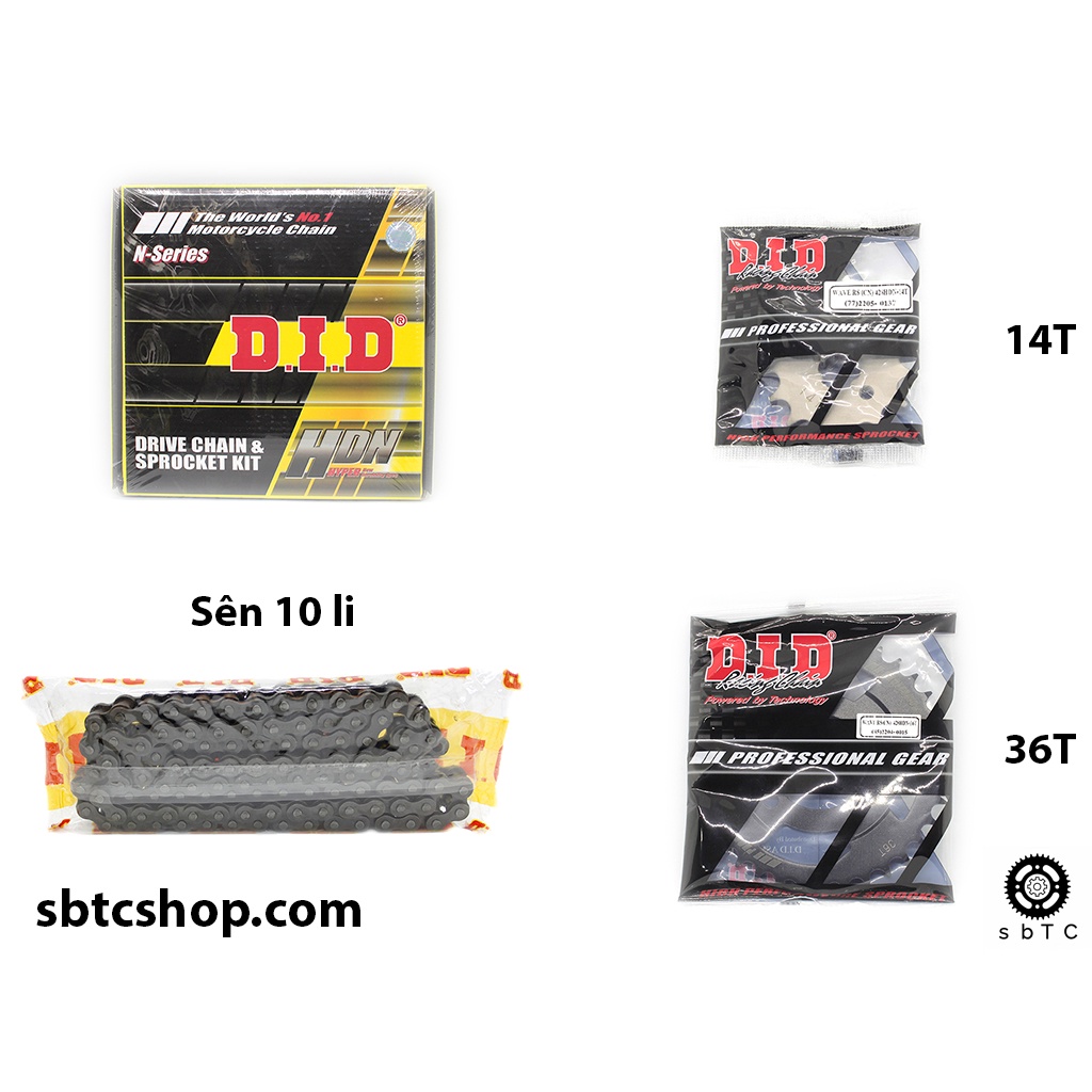 NSD Nhông sên dĩa DID 10 li ly Honda Wave TQ Future 1 Dream chính hãng Thái Lan