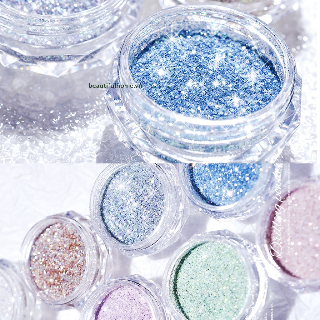 Bột Tráng Gương Màu Vàng Hồng Lấp Lánh Trang Trí Móng Nghệ Thuật