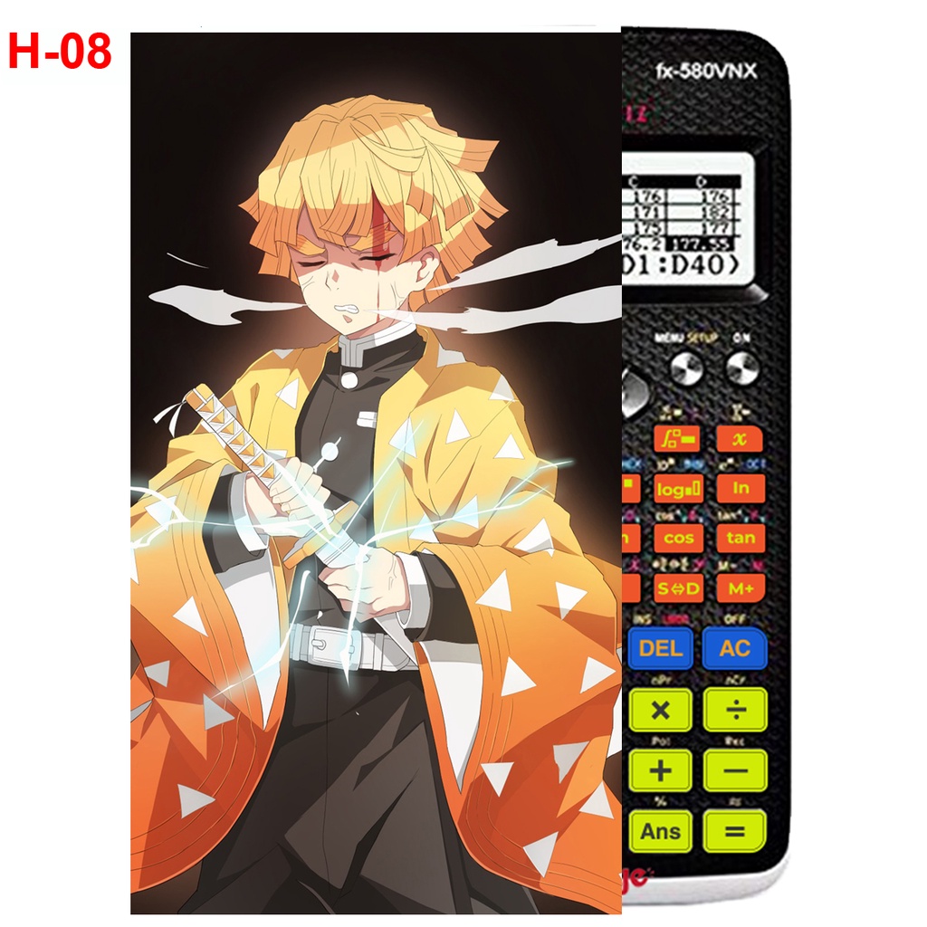 Miếng dán máy tính casio fx570, fx580.... Agatsuma Zenitsu anime Kimetsu no yaiba