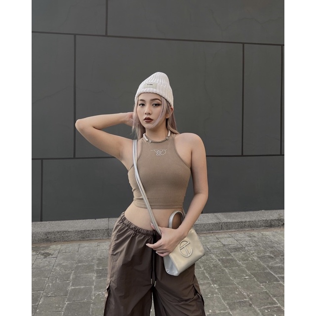 TIDYCHIC- Áo ba lỗ đính cườm/ Jewel Tank Top