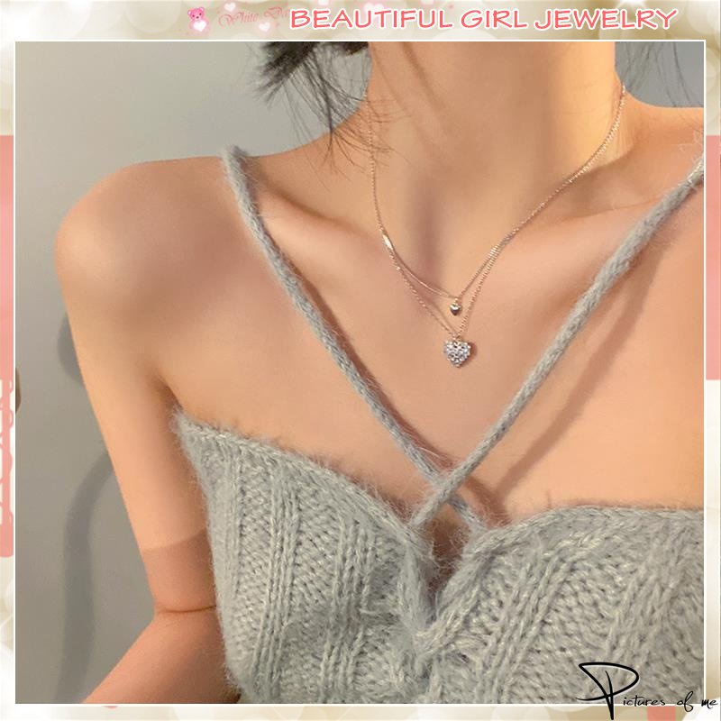 Vòng Cổ Mặt Trái Tim Đính Đá Thời Trang Đơn Giản Dành Cho Nữ