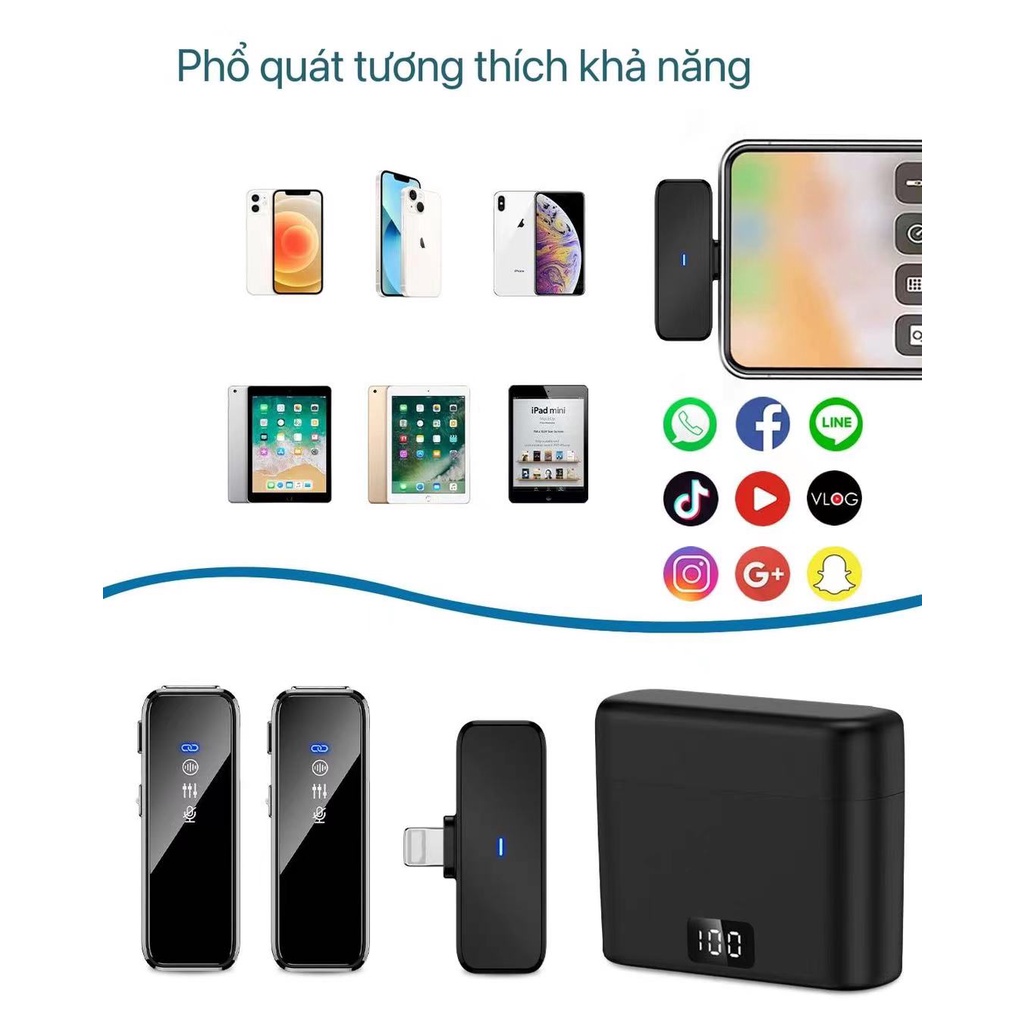 Khử tiếng ồn micrô không dây để phát trực tiếp và quay video