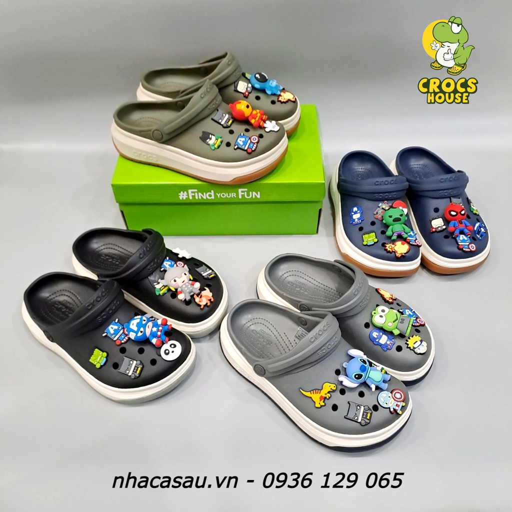 Dép sục crossband đế cao nam và nữ, dép sục cross band force unisex tặng kèm stickers 2d - Nhà Cá Sấu