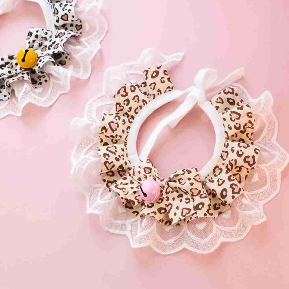 Khăn Quàng Cổ Bằng Lưới Phối Ren Đính Nơ 1 Cái Cho Thú Cưng