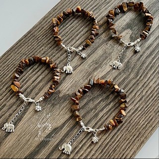 Vòng tay handmade Tiger's eye màu nâu hổ phách xinh đẹp