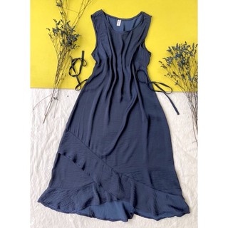 Đâm lụa mặc nhà cổ tròn có dây cột eo InFashion