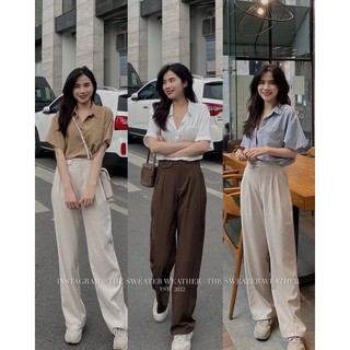 Quần tây ống rộng nữ, quần culottes ống rộng suông dài 621 phong cách hàn quốc zinistore