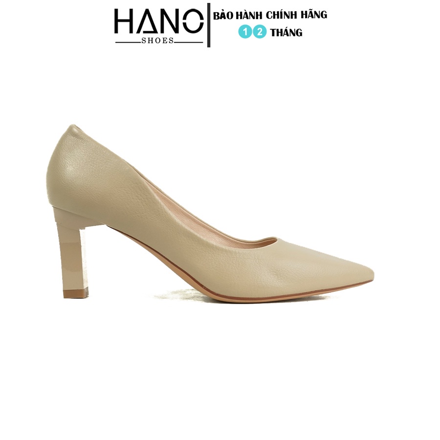 Giày Cao gót 7p Gót trụ thon Nhập khẩu Basic Da mềm Sang chảnh CG7280 Hanoshoes