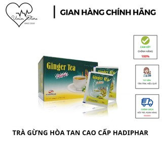 Trà gừng hoà tan cao cấp hadiphar hộp 10 gói