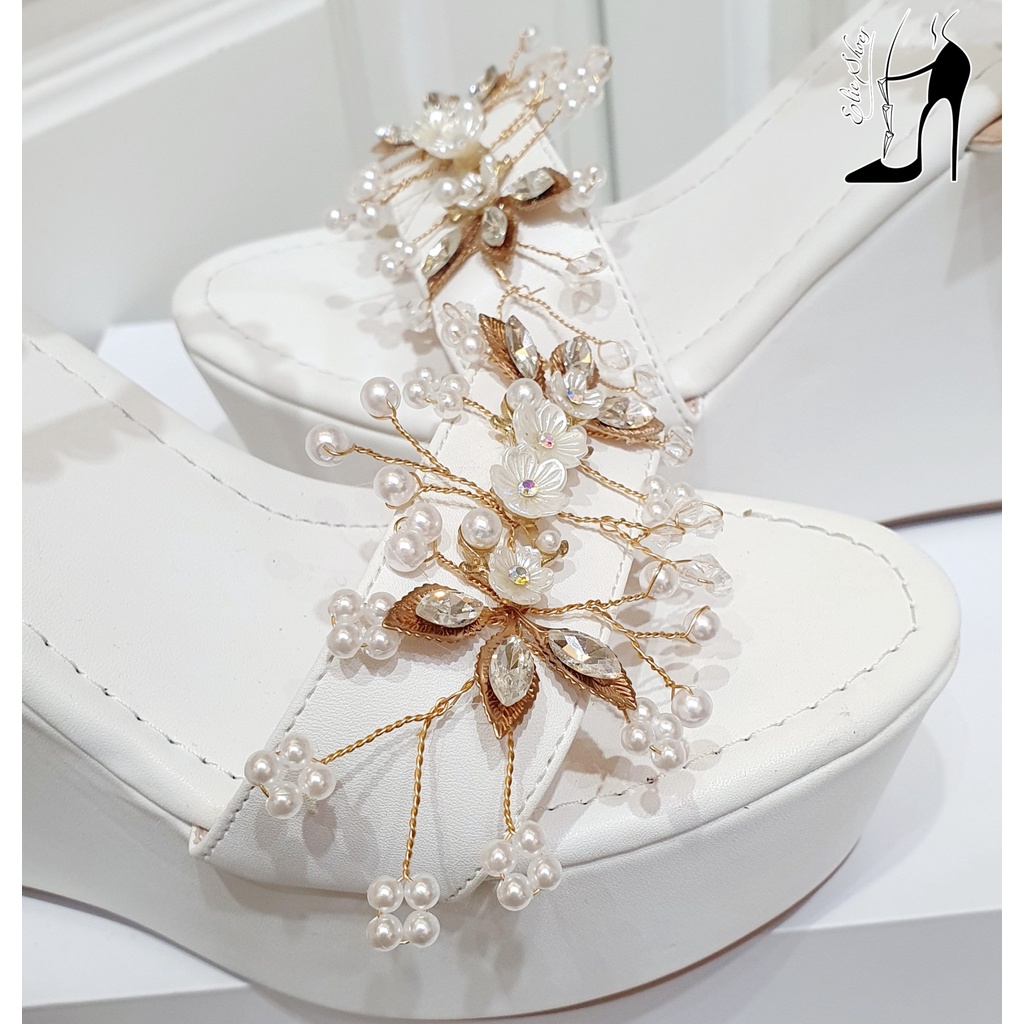 Giày cô dâu đế xuồng cao 9cm và 12cm - Miễn phí khắc tên - Handmade by ELIE