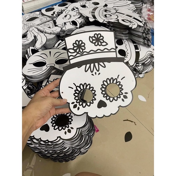 Mặt nạ tô màu hình con vật, quà tặng, haloween ngộ nghĩnh đáng yêu****************