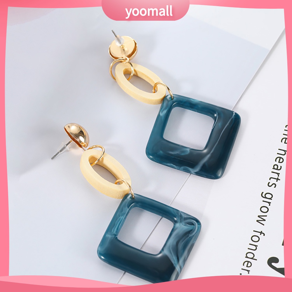 Bông Tai Hình Thoi Tròn Phong Cách Vintage Dành Cho Nữ