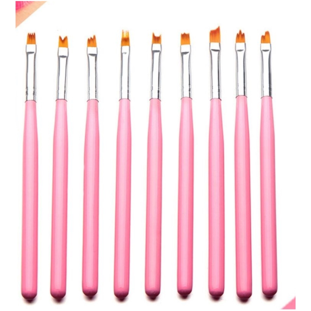 Bộ cọ vẽ móng tay nail 8 cây , Cọ vẽ hoa cúc trang trí móng nail sét cao cấp