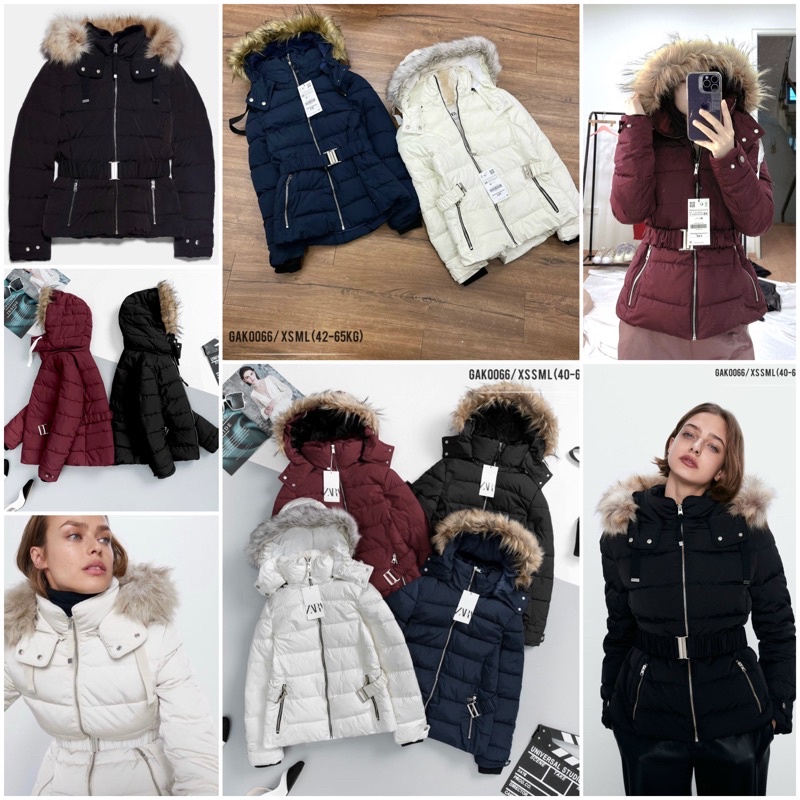 ♥️Gak0066♥️Áo khoác phao parka có mũ tặng kèm đai sale sốc