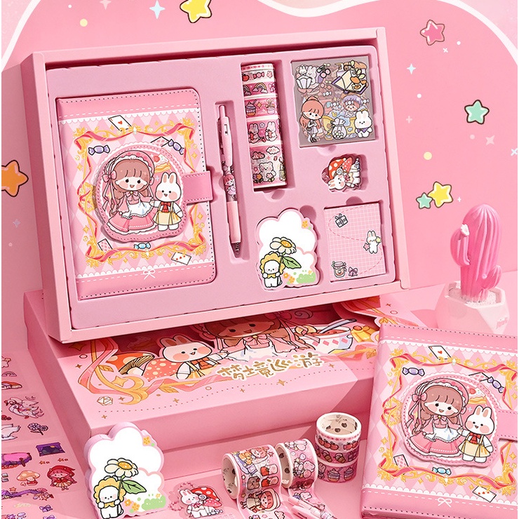 Hộp Quà Kế toán Dễ Thương Với Hộp Quà Dán Ghi Chú Bưu Thiếp Bút Chì Từ Tính Nhỏ Gọn Dành Cho Học Sinh