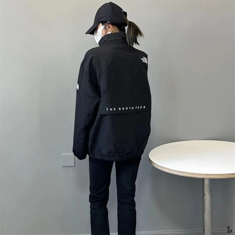 Áo Khoác Gió Thêu Logo The North Face Phối Khóa Kéo Chống Thấm Nước Thời Trang Cho Cặp Đôi