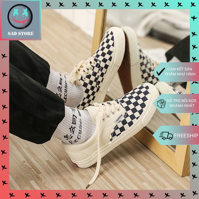 Giày Vans Nam Nữ, Giày Vans Đen Buộc Dây Thời Trang Full Box Bill Hàng Đẹp