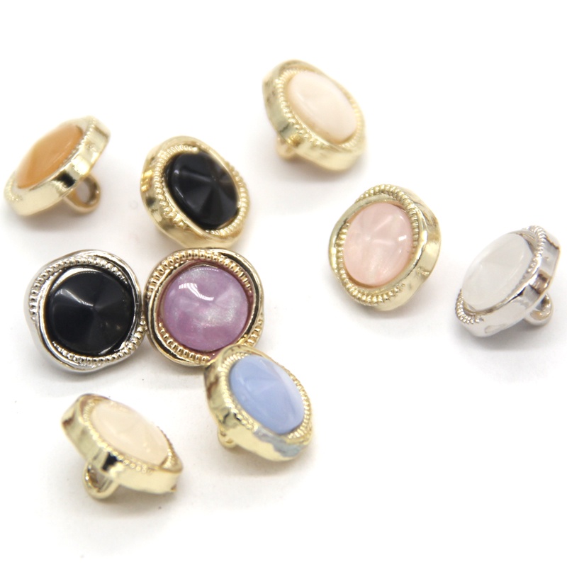 Set 10 Nút Áo Tròn Bằng Kim Loại 11mm Trang Trí Áo Sơ Mi